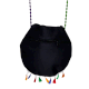 Cotton and Beads Embroidered Handbag with Colorful Tassels